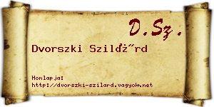 Dvorszki Szilárd névjegykártya