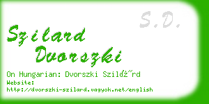 szilard dvorszki business card